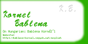 kornel bablena business card